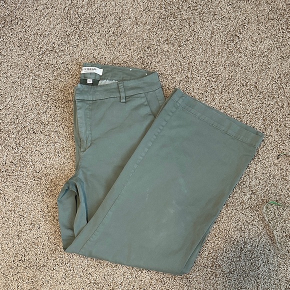 Liverpool Pants - Liverpool Women's Sage Wide Leg Pants